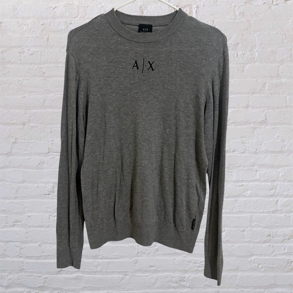 Armani Exchange Men's Charcoal Crewneck Sweater - Picture 1 of 6